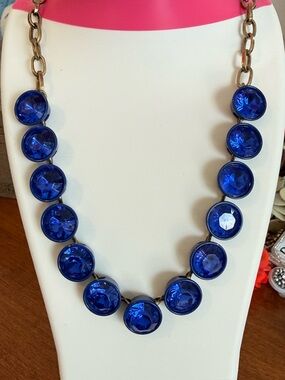 Vintage Cobalt Blue J. Crew Brûlée Gem Necklace